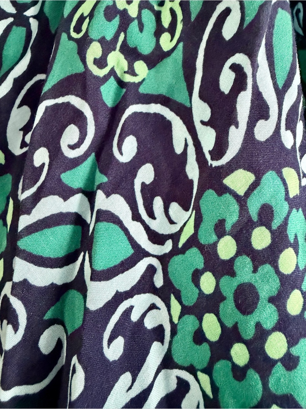 Lands’ End Tie Front Swim Cover-Up Kimono Dress One Size Fits All Navy Green - Picture 2 of 7